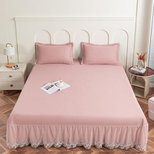 多喜爱 凉豆豆床裙三件套-云镜（灰/蓝/粉） 【可水洗机洗】【柔软可折叠】【凉感值0.28】【全方位包裹】 凉席子A类标准 有效抗菌 3D立体凉豆豆 商品图10