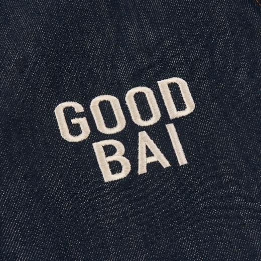 GOODBAI 粗体23 logo刺绣翻领口袋牛仔短袖外套 商品图4