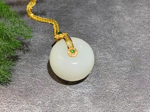 【御珠宫坊】金镶羊脂白玉平安扣 商品图3