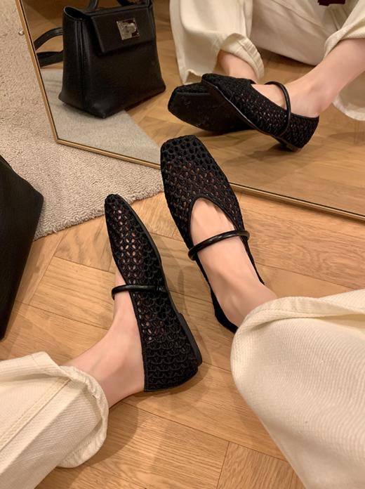 ✨可踩跟简直是懒人福音~ 【缕空+编织+玛丽珍】ROAADN时尚镂空编织一字带玛丽珍 特别推荐给不喜欢露脚趾穿凉鞋的姐妹 商品图11