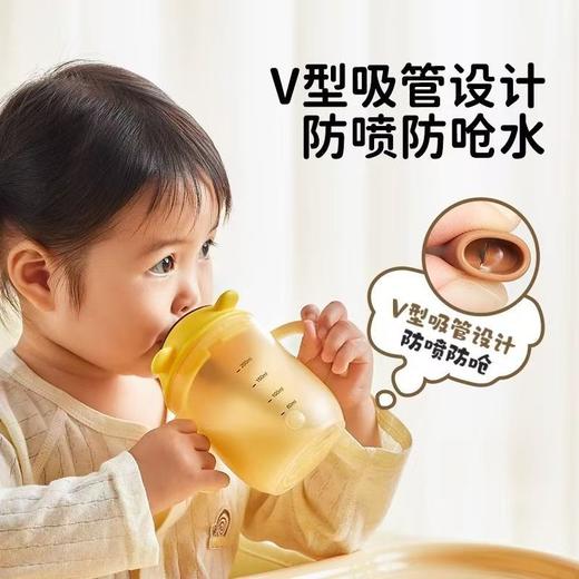 小熊宝宝吸管刻度婴幼儿牛奶奶瓶直饮喝水家用防漏儿童水杯 商品图1