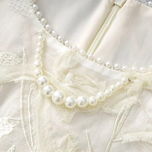 【高货wl】全新升级【铂金会员293/天猫399/差价106】(92658) 洛诗琳高品质精致优雅法式亮片盘花刺绣琉璃纱短袖连衣裙 商品图2