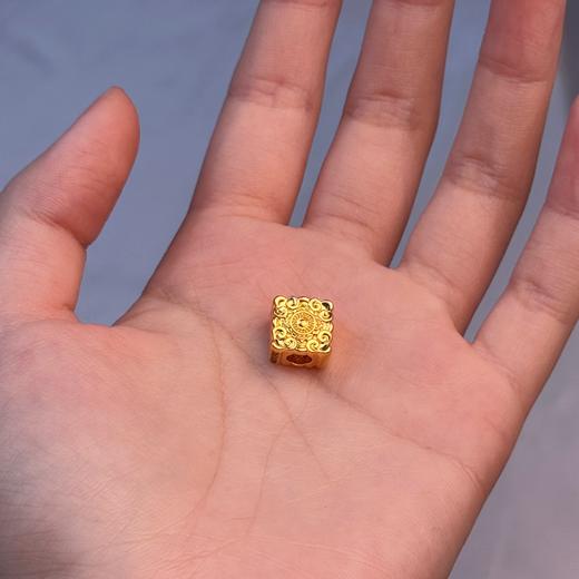 【开业金喜】足金999黄金回纹四叶草国风莲花祥云【金重约0.83g】 商品图3