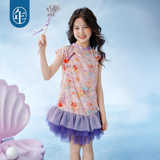 年衣童装连衣裙改良版2025夏季新款儿童新中式珊瑚花园旗袍裙 商品图1