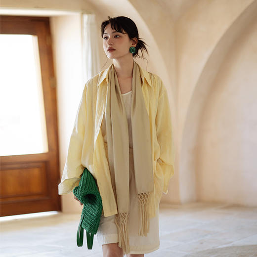 【积分兑换】绽放旅行女装/编织流苏真丝长条围巾KS021 商品图2