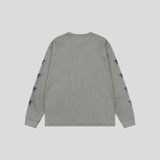 GOODBAI 23编号logo星星印花撞色圆领网面长袖卫衣 商品图4