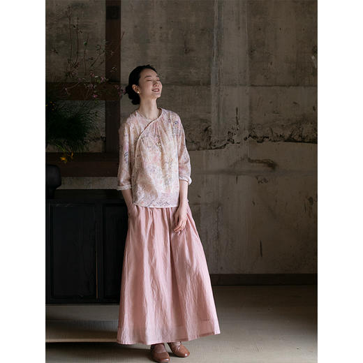 牧衣游原创 丝棉印染短外套新品轻薄柔软舒适百搭文艺开衫 朗风吟 商品图2