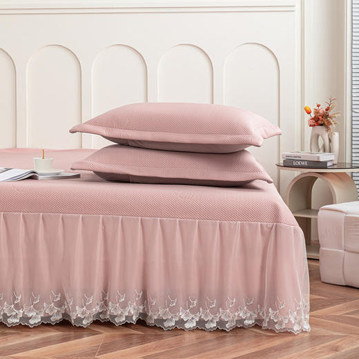 多喜爱 凉豆豆床裙三件套-云镜（灰/蓝/粉） 【可水洗机洗】【柔软可折叠】【凉感值0.28】【全方位包裹】 凉席子A类标准 有效抗菌 3D立体凉豆豆 商品图14