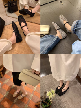 ✨可踩跟简直是懒人福音~ 【缕空+编织+玛丽珍】ROAADN时尚镂空编织一字带玛丽珍 特别推荐给不喜欢露脚趾穿凉鞋的姐妹