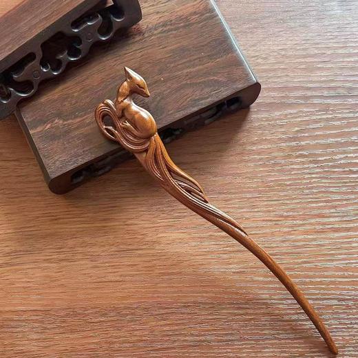 玉兰花金丝中式檀木雕刻简约汉服盘发簪子古风发饰发簪头饰古典 商品图3