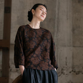 牧衣游原创 铁木机织半手工罗莨绸套头衫高级感复古真丝上衣 雪云