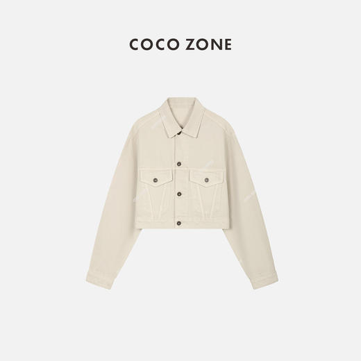 刘一一&COCOZONE100%棉短款牛仔外套ol春秋百搭复古夹克23C19153 商品图0