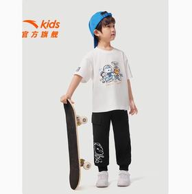 安踏儿童男小童针织运动长裤2025夏季新款透气亲肤儿童休闲卫裤潮352529712