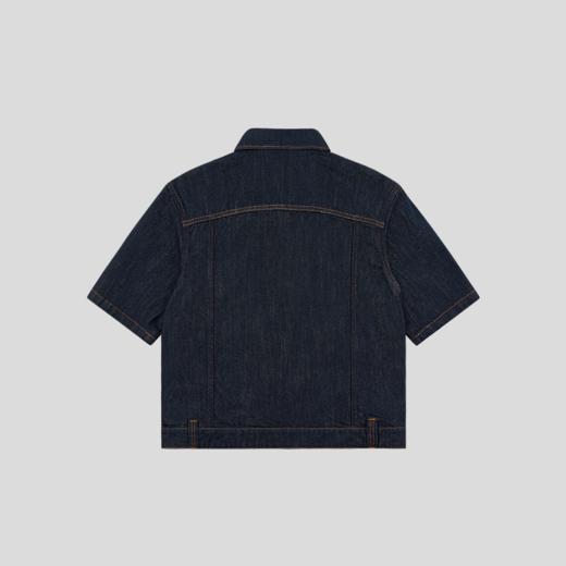 GOODBAI 粗体23 logo刺绣翻领口袋牛仔短袖外套 商品图2