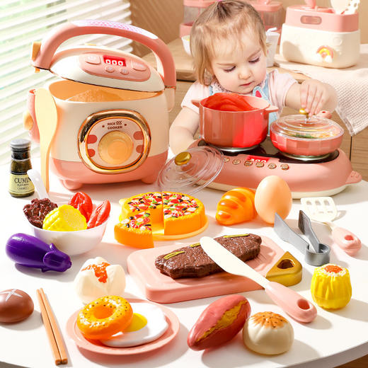【玩转“好食光”！宝宝厨房仿真玩具】儿童过家家，仿真炒菜体验。多功能电磁炉，安全儿童厨房。解锁玩具悬疑，小朋友欢乐无限。 商品图4