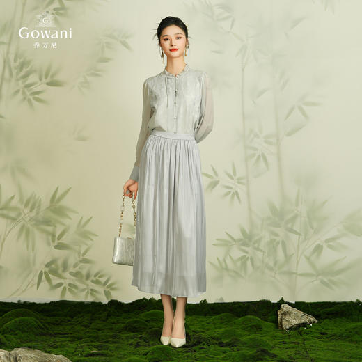 乔万尼新款半身裙a字简约显瘦新中式风格EM2D930 商品图1