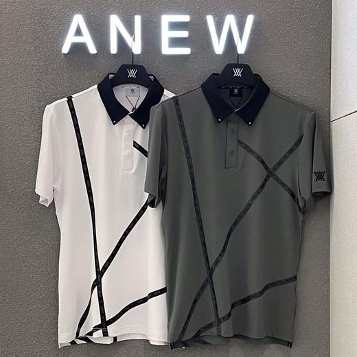 Anew家春夏新款男士印花铆钉POLO短袖弹力面料舒适透气M222127180 商品图0
