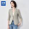 【棉麻面料】罗蒙小西装女外套夏季轻薄透气凉爽速干修身小西装单西服女 商品缩略图14