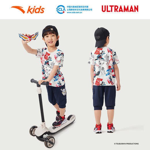 安踏安踏儿童短袖T恤男小童骑行系列针织短袖衫352529123 商品图0