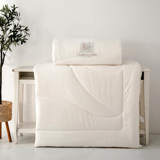 多喜爱 臻享羊绒大豆双蛋白子母被【升级拉链款】【提花磨绒面料】【A类标准】【织带工艺】 【绣花&烫钻】双蛋白呵护 加厚加重 分区绗缝不跑被 商品图5