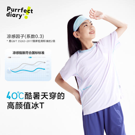 fx-【冰皮5代】咕噜日记儿童凉感短袖夏男女童圆领运动上衣清爽半袖PXT2534 商品图2