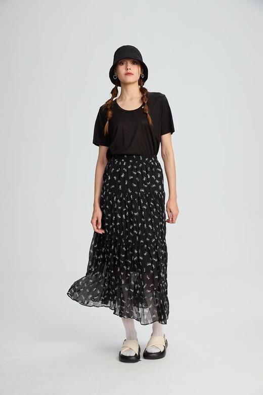 【爆款丝滑凉快 莱赛尔纤维】水淼2025夏新品休闲简约显瘦藏弹力T恤0691 商品图0