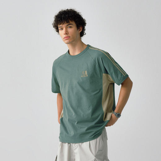 714street跑步拼接撞色插肩短袖T恤 商品图1