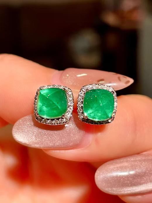 2.88ct糖塔祖母绿耳钉 商品图2