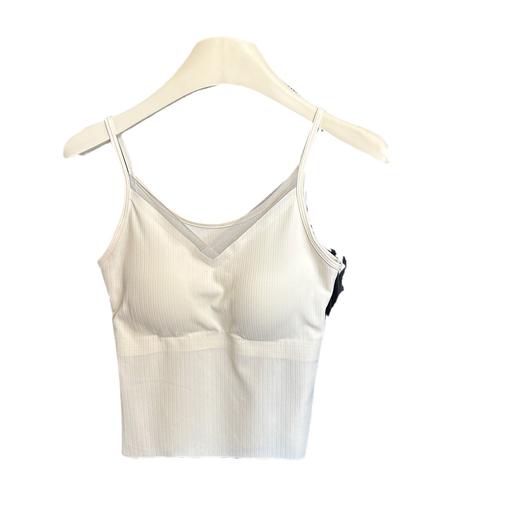 雀说时尚新款蕾丝拼接V领辣妹穿搭性感吊带背心带胸垫内搭外穿上衣女AL 商品图4