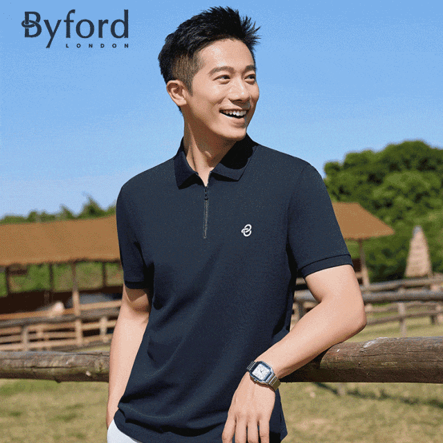 疯抢中！！【英国百年奢牌 始于1919】百富Byford商务休闲短袖POLO衫 凉爽透气 时尚百搭（男女同款）