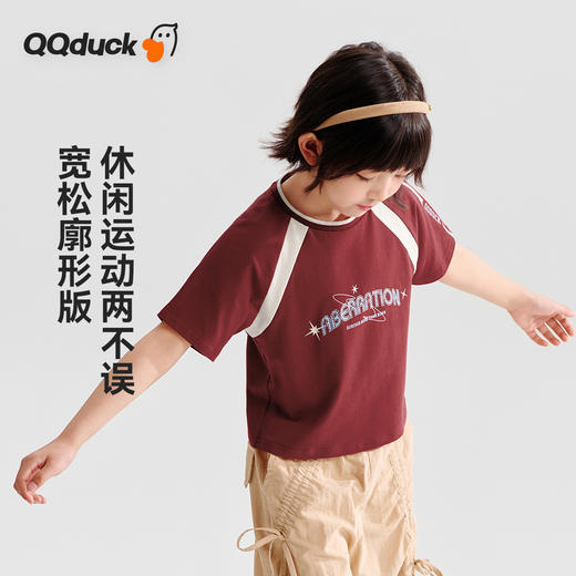 【120-165】【可可鸭】女童夏季休闲短款上衣短袖T恤（95%棉 5%氨纶） 商品图3