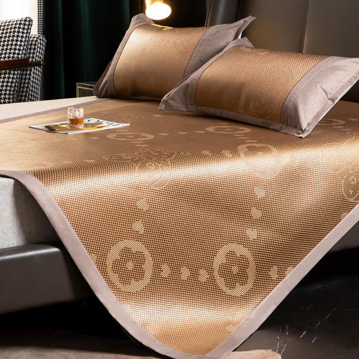 夏季冰丝席软凉席子 碳光藤席凉席三件套可折叠可机洗 商品图1