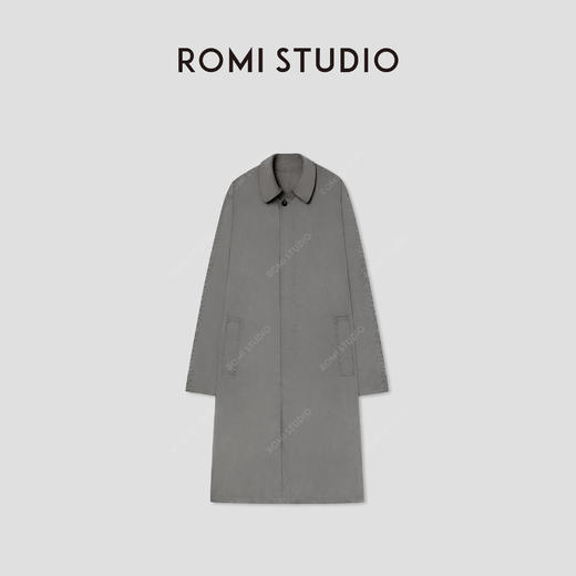 ROMI STUDIO“松弛自在”铜氨丝双面穿宽松垂感风衣外套RW24WW41273 商品图2
