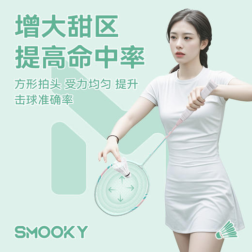【自营】 SMOOKY 羽毛球拍 坚固耐用 碳复合材质 球拍*2羽毛球*3球拍包*1 二色可选 商品图1