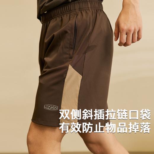 LUSHIS捍卫梦想主题短裤美式休闲街头运动四五分拼接抽绳运动裤 商品图1