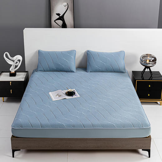 多喜爱 凉豆豆笠围三件套-悦动（蓝/灰）【可水洗机洗】【柔软可折叠】【凉感值0.28】【全方位包裹】 凉席子A类标准 有效抗菌 3D立体凉豆豆 商品图0