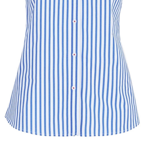 CHCH2025春夏休闲蓝色条纹时髦衬衫女上衣修身设计感通勤衬衣 商品图7