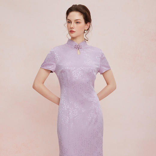 QF8252025新款宴会优雅复古修身复古提花纹中长款旗开得胜旗袍 商品图2