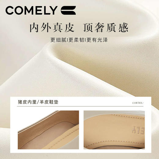 康莉KYQ5A115商场新款春季羊皮高跟鞋女粗跟女士单鞋黑色工作鞋 商品图3