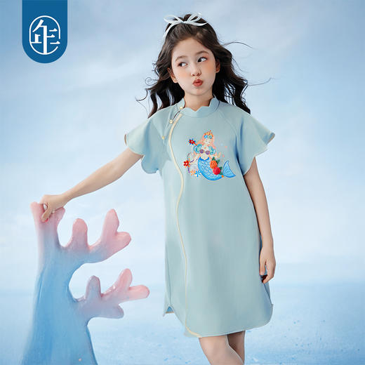 年衣童装2025夏季新款新中式甜美表演服礼服海月贝蒂旗袍裙 商品图4