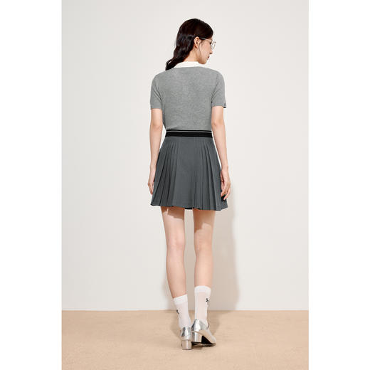 【商场同款】诗凡黎灰色莱赛尔polo领针织衫2024秋新款3F7731761 商品图4