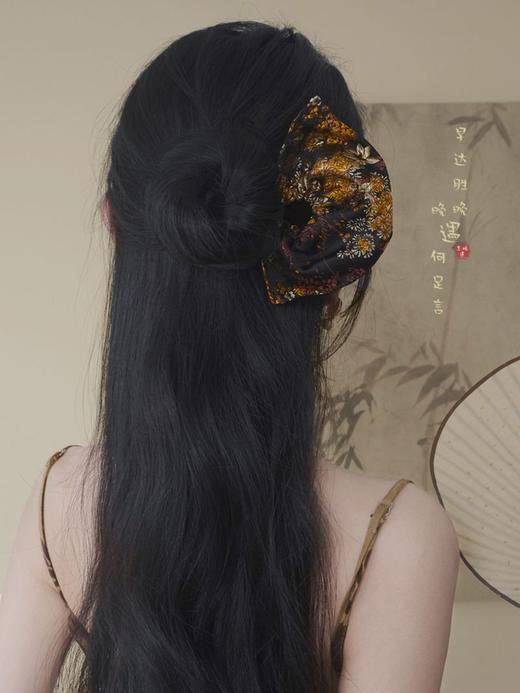 新中式扇形刺绣花纹簪子冷淡风高级感国风马面裙发簪盘发发钗步摇 商品图3