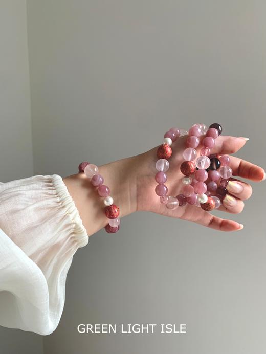 【落花凝夏】喜火 紫马粉/非遗大漆珠/紫玉髓/莫桑粉晶 商品图5