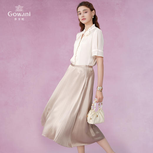 乔万尼短袖衬衫真丝桑蚕丝宫廷风新品EM2C822 商品图3