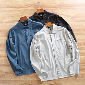 高端！薄如蝉翼！2025凉感透气春夏男士户外休闲翻领长袖衬衫！