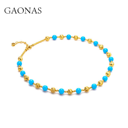GAONAS 翠松鎏金新中式贵气金色项链11364XGO 商品图1