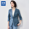 【棉麻面料】罗蒙小西装女外套夏季轻薄透气凉爽速干修身小西装单西服女 商品缩略图5