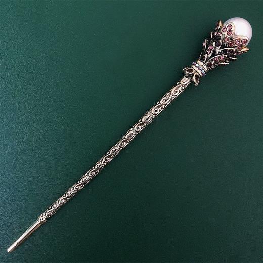 复古莲花珍珠发簪女汉服郁金香簪子古装步摇盘发钗子发饰品 商品图3