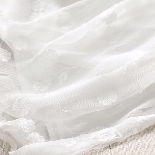 丁摩 真丝立领盘扣白色新款复古风桑蚕丝裙子短袖收腰旗袍连衣裙5ZF-3001 商品图3