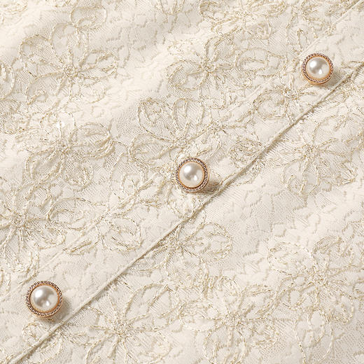 奢姿大码女装2025夏季小香风时尚连衣裙胖妹妹假口袋气质V领裙子9952821126 商品图3